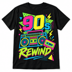 90s Rewind Retro Boombox Cassette Music Men's Graphic T-Shirt