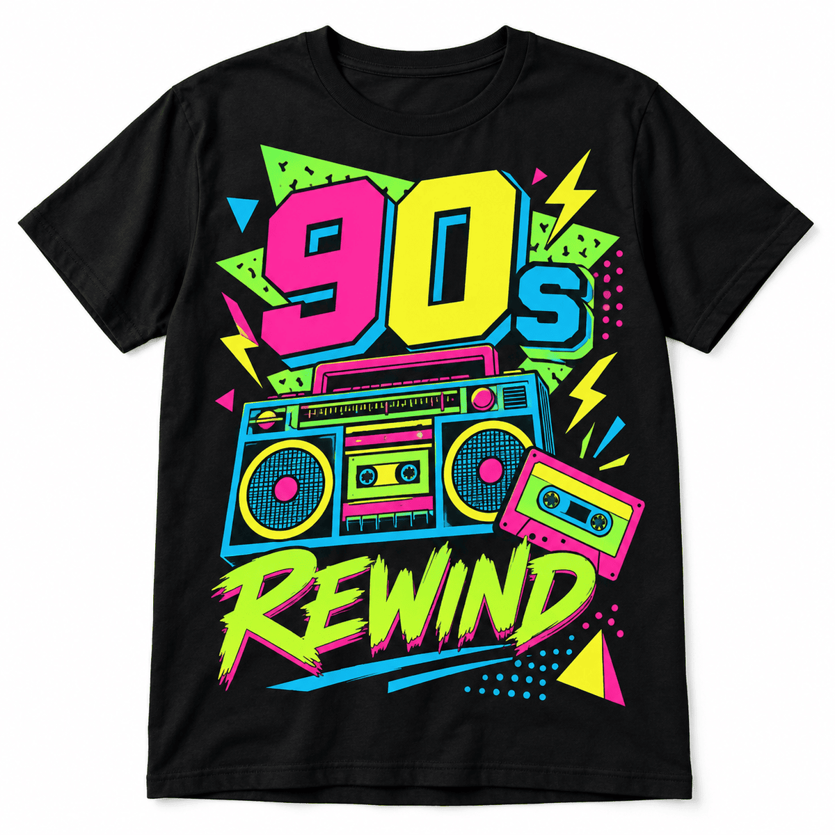 90s Rewind Retro Boombox Cassette Music Men's Graphic T-Shirt