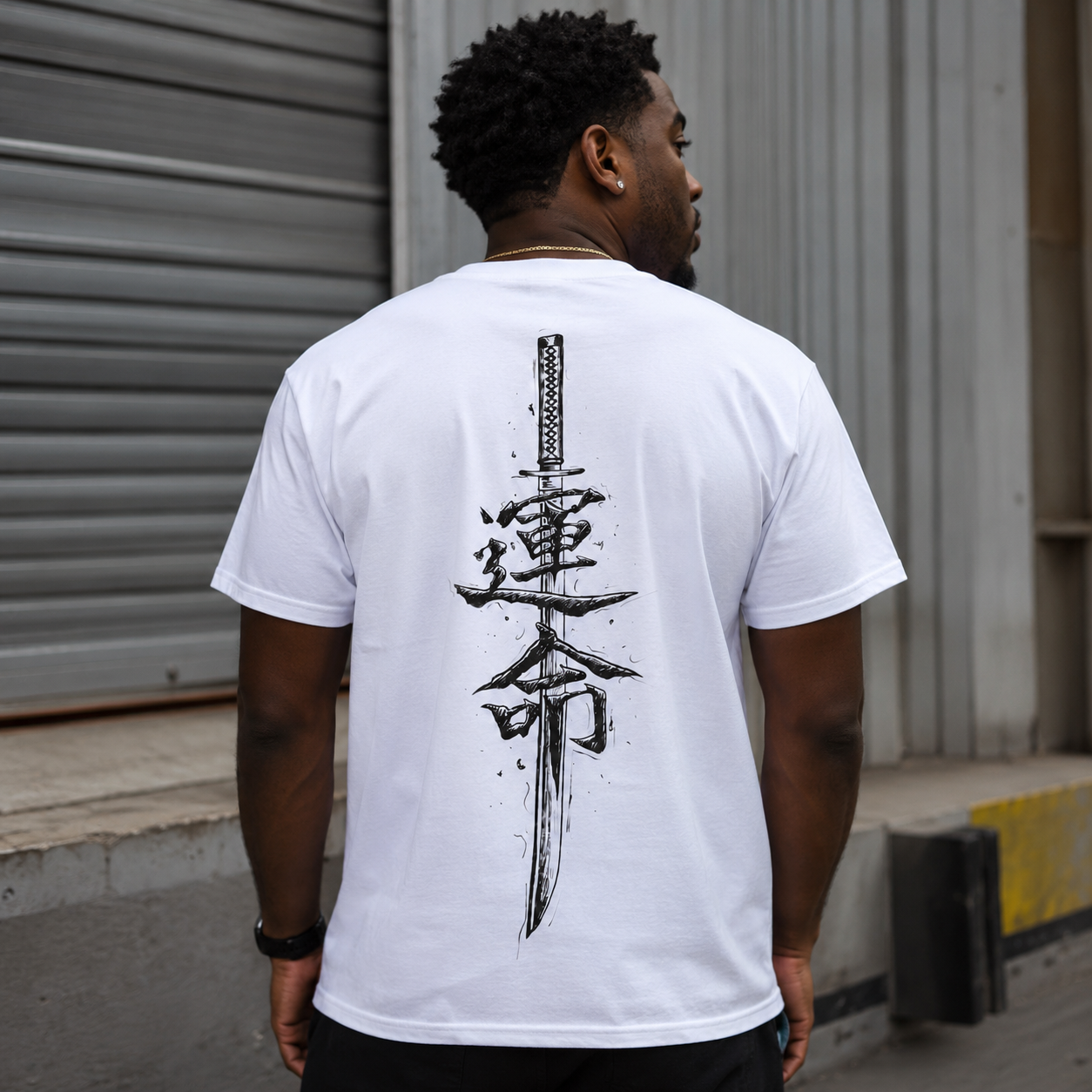 HOT Mens Short Sleeve Quick Dry T Shirt Skin Friendly Comfy Japanese Kanji Sword