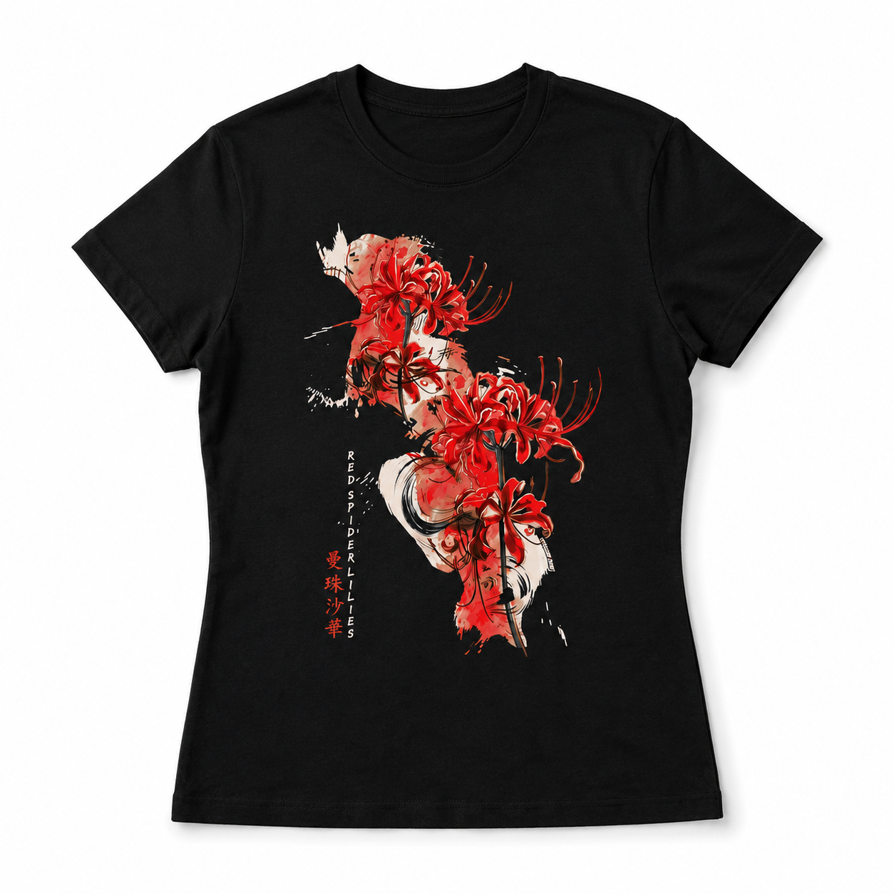 Women's Spider Lily Japanese Aesthetic Graphic T-Shirt Pastel Goth Tee