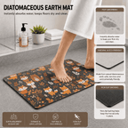 Cartoon Foxes Laundry Room Mat Quick Dry Super Absorbent Non Slip Kawaii Decor