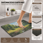 Scenic Forest Laundry Room Mat Quick Dry Super Absorbent Non Slip Nature Decor