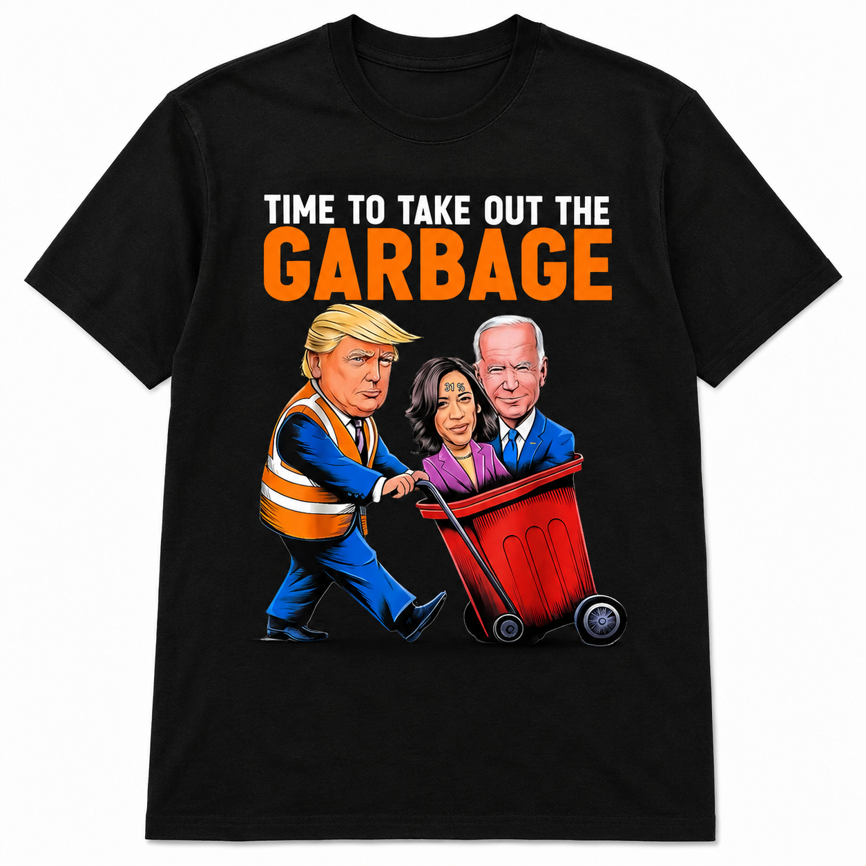 Funny Political Satire Garbage Graphic T-Shirt Men's Election Humor Tee