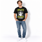 Relax The Drummer Is Here Funny Drumming Music Graphic Men's T-Shirt