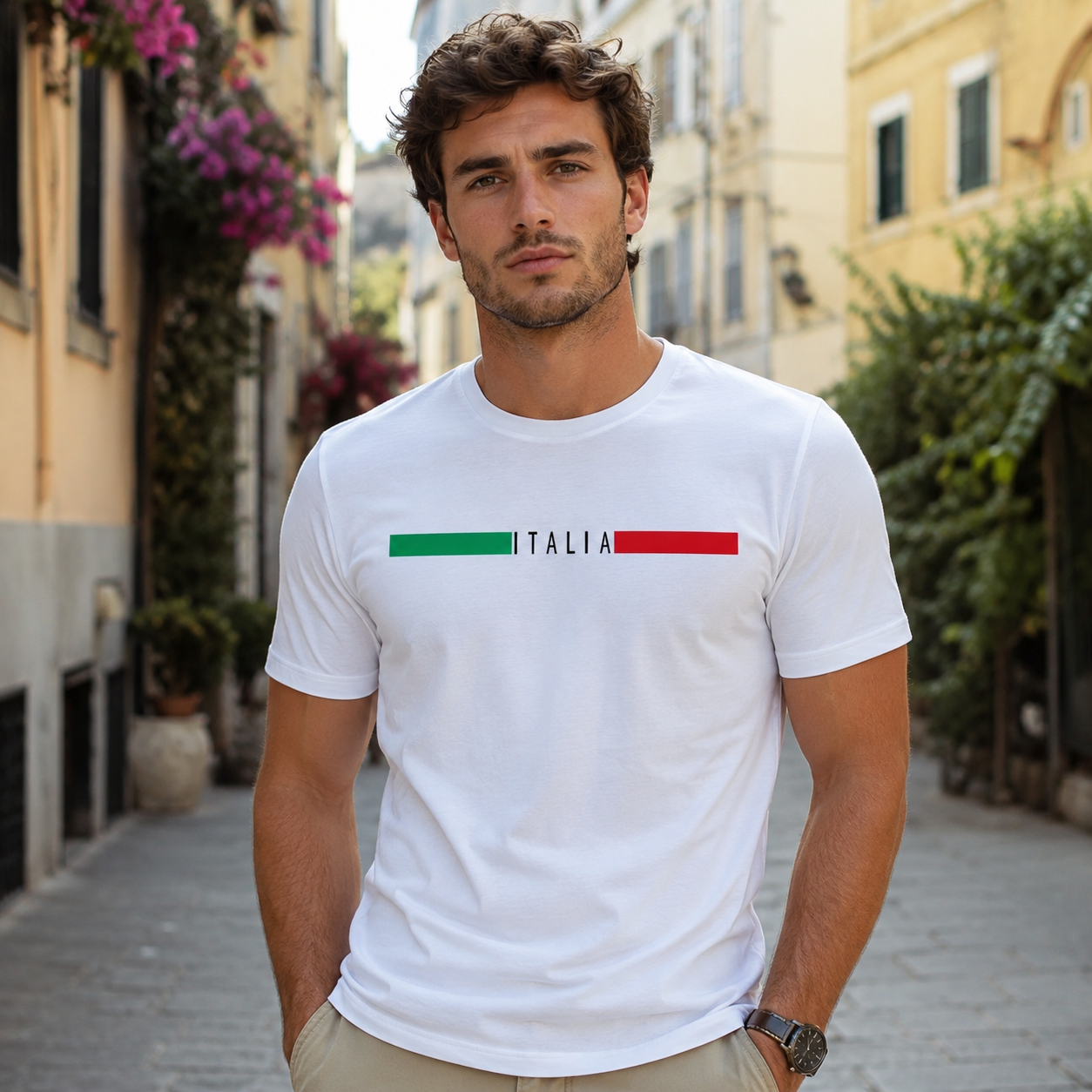 Mens Italia Flag T-Shirt Italy Pride Italian Graphic Tee