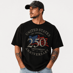 USA 250th Anniversary T Shirt 1776 2026 Flag Heritage Patriotic Graphic Tee