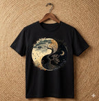 Women Yin Yang Tree Of Life Graphic T-Shirt Spiritual Casual Crew Neck Tee Top