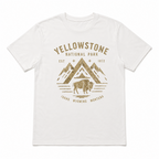Yellowstone National Park Bison Mountain Graphic T-Shirt Outdoor Adventure Tee