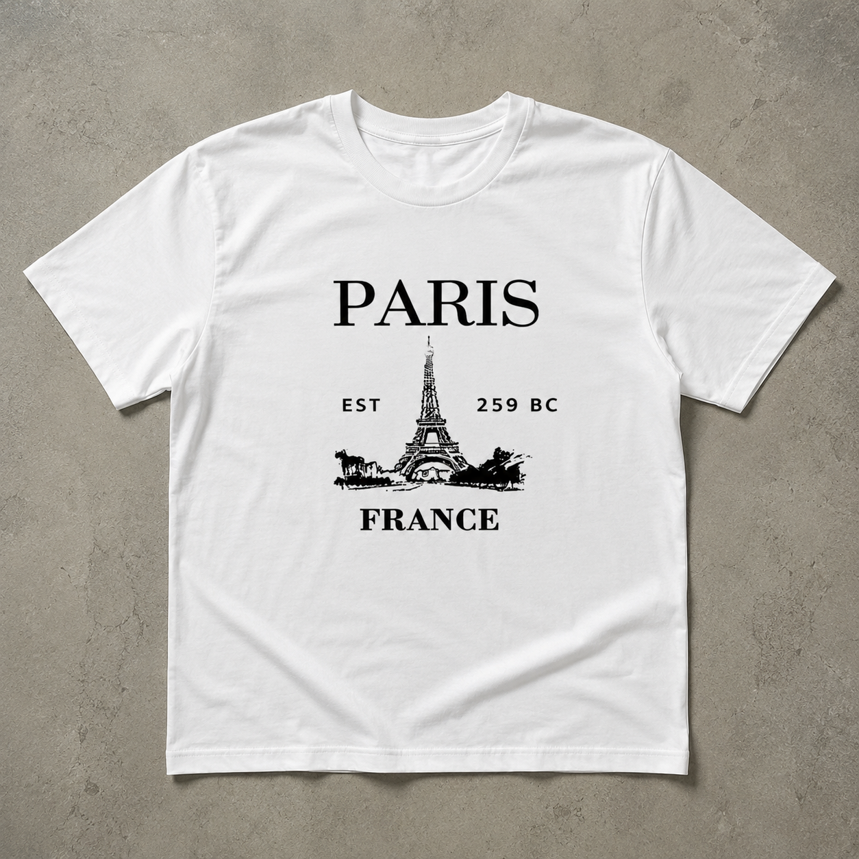 Paris Stripe Graphic T-Shirt Men's Crew Neck Casual Streetwear Tee Top