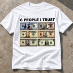 6 People I Trust Funny Money Graphic T-Shirt Dollar Bill Humor Meme Tee
