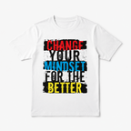 Men's Pure - Cotton White T - shirt: Mindset Revolution: Bold Cotton Tee