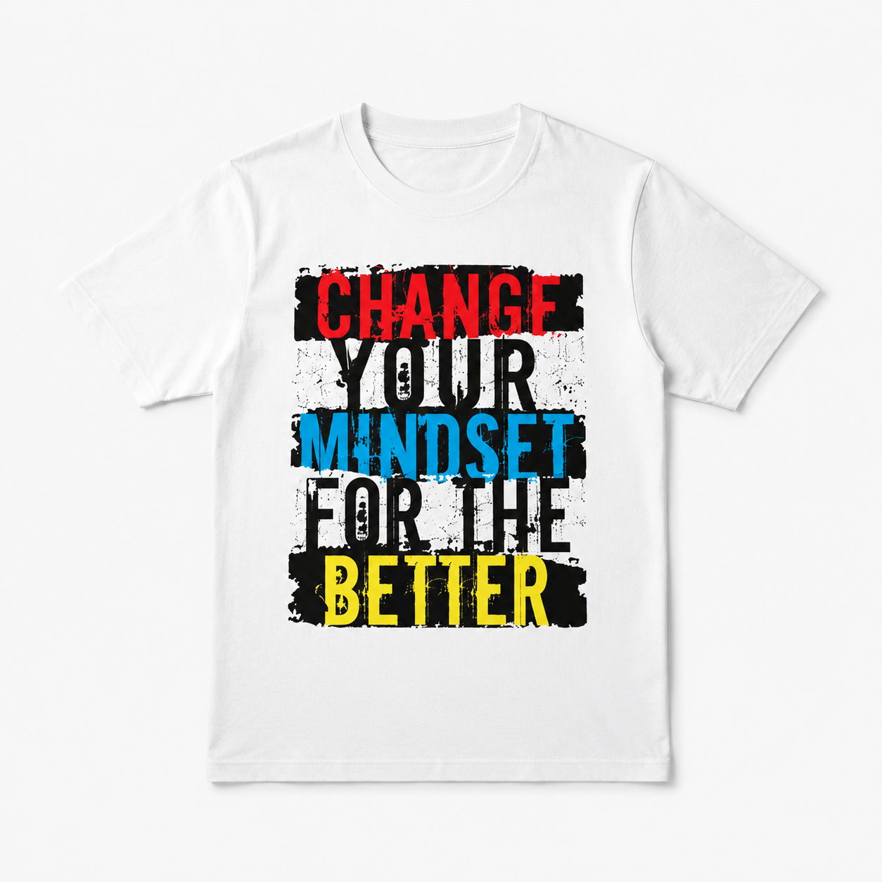 Men's Pure - Cotton White T - shirt: Mindset Revolution: Bold Cotton Tee
