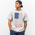 Men's USA Golf Flag Graphic T-Shirt Patriotic Golfer Casual Tee
