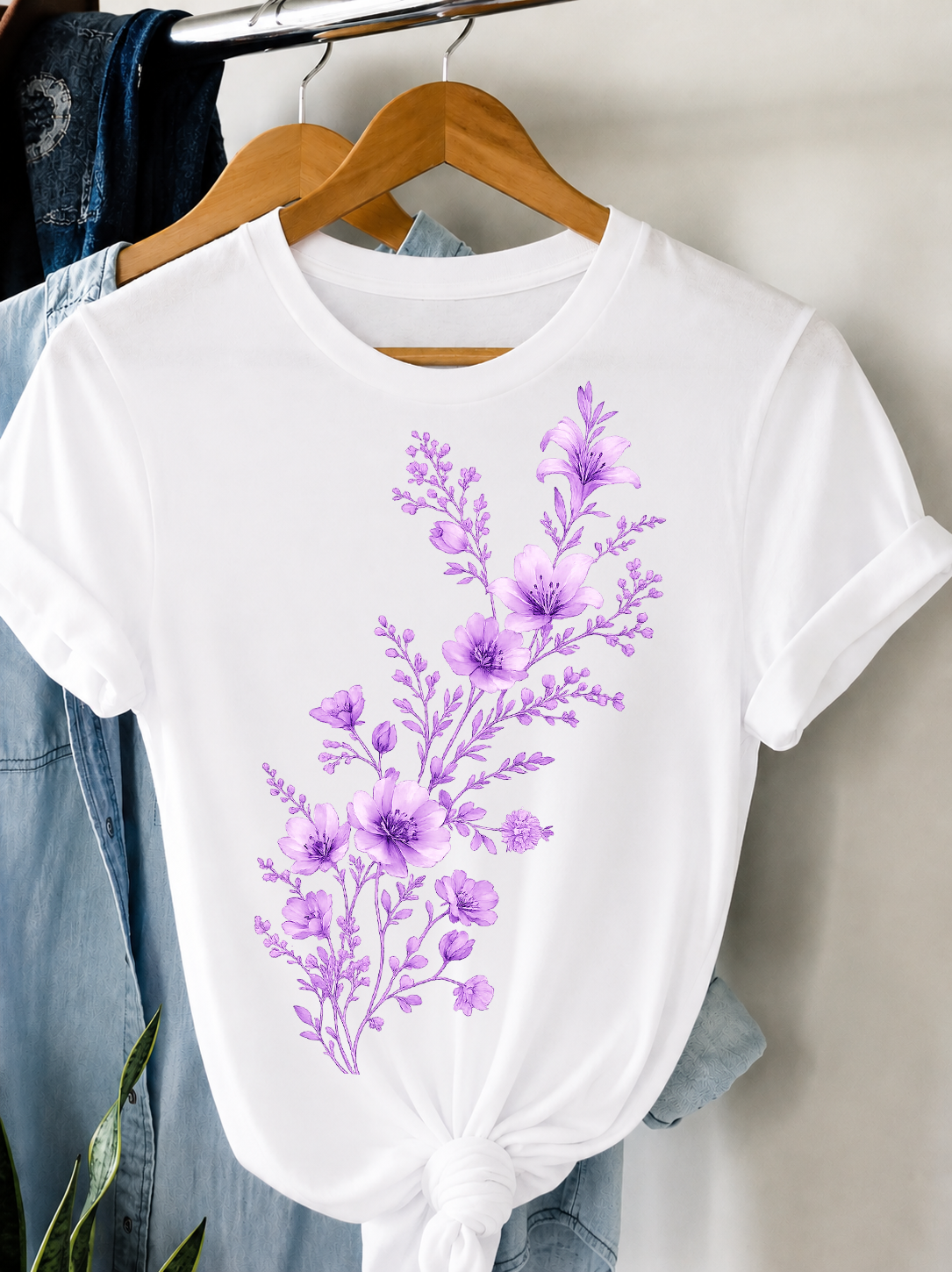 Women Floral Graphic T-Shirt Cute Flower Casual Crew Neck Short Sleeve Tee Top