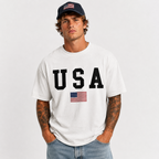 USA Flag Patriotic T-Shirt American Flag Graphic Tee 4th July Independence