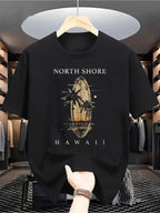 Men's Essential! Short-Sleeve T-Shirt with North Shore Hawaii Elements, Surfboar