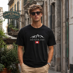 Switzerland Alps Mountain Graphic Vintag T-Shirt Swiss Flag Travel Adventure Tee