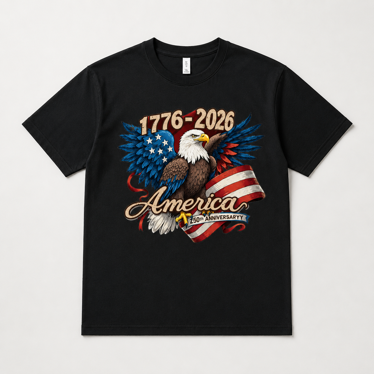 USA 250th Anniversary T Shirt 1776 2026 Eagle Patriotic Graphic Casual Tee
