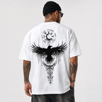 Viking Raven T-Shirt Norse Mythology Odin Symbol Graphic Mens Black Tee