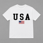 USA Flag Patriotic T-Shirt American Flag Graphic Tee 4th July Independence