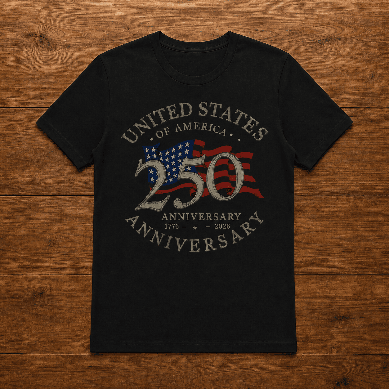 USA 250th Anniversary 1776-2026 Patriotic Flag Heritage Graphic Men's T-Shirt