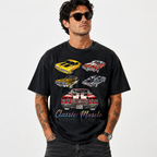Classic Muscle Cars T-Shirt Vintage American Muscle Car Graphic Tee