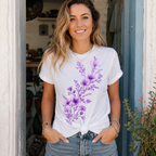 Women Floral Graphic T-Shirt Cute Flower Casual Crew Neck Short Sleeve Tee Top