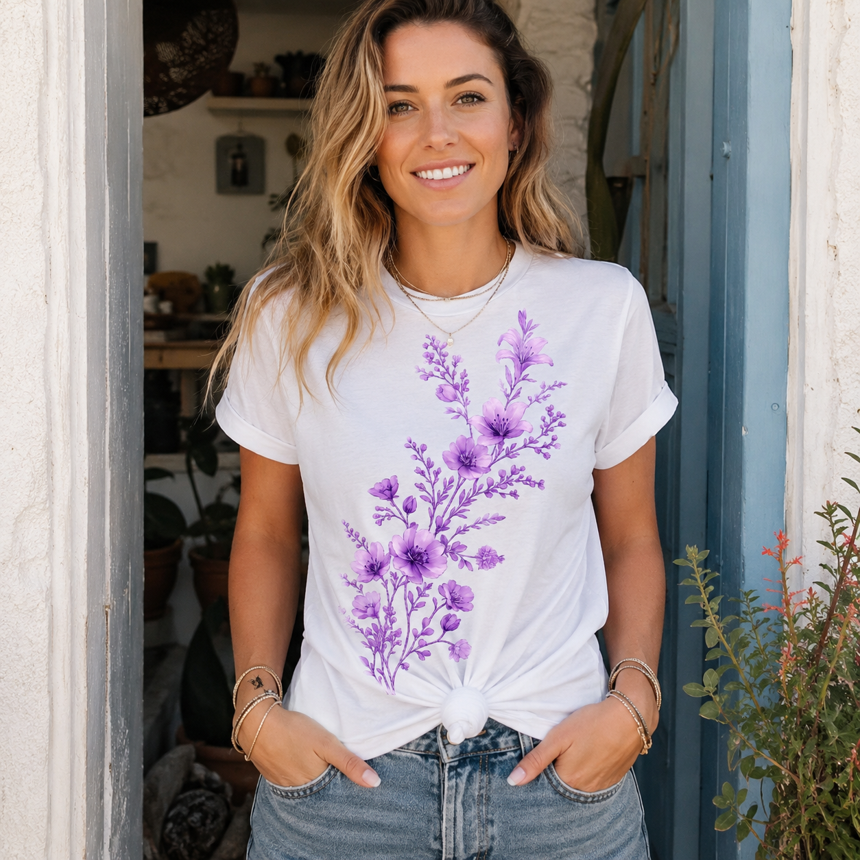 Women Floral Graphic T-Shirt Cute Flower Casual Crew Neck Short Sleeve Tee Top