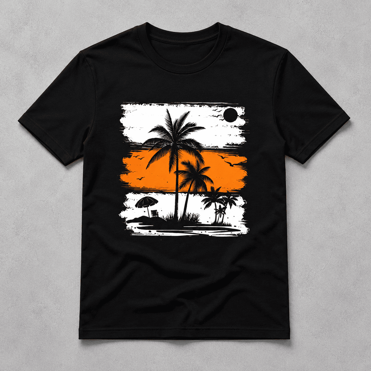 Palm Tree Graphic T-Shirt Tropical Beach Summer Vacation Casual Tee