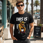 Funny "This Is Bull" T-Shirt | Muscular Bull on Toilet Graphic Humor Tee