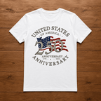 USA 250th Anniversary T Shirt 1776 2026 Flag Heritage Patriotic Graphic Tee