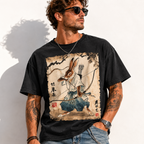 Samurai Rabbit Archer Graphic T-Shirt Japanese Manga Style Warrior Bunny Tee