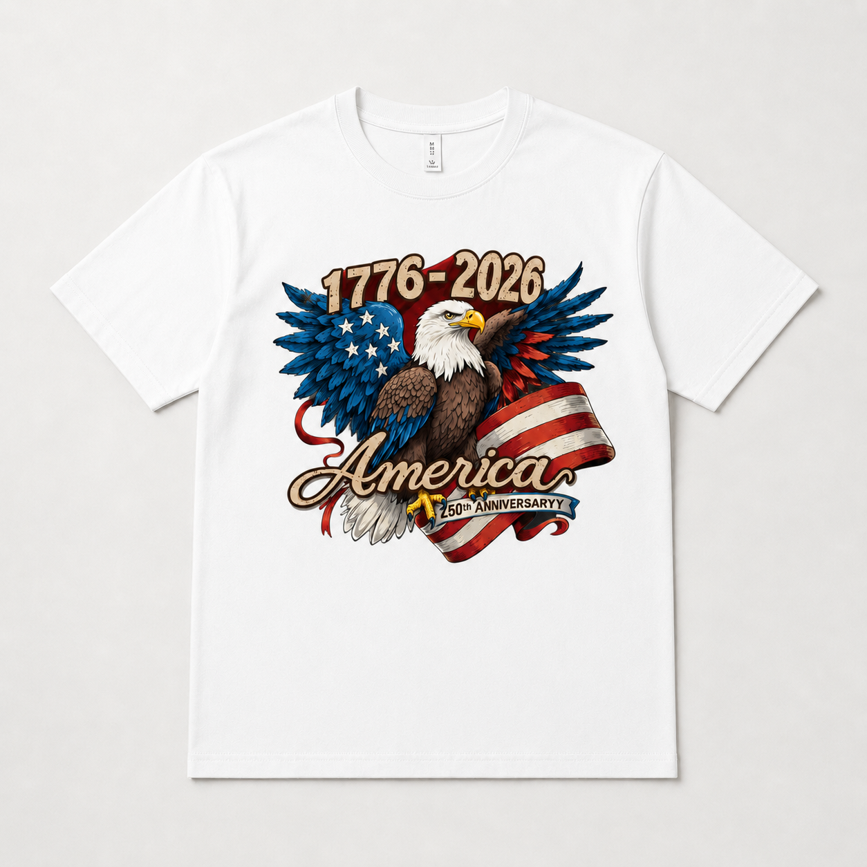 USA 250th Anniversary T Shirt 1776 2026 Eagle Patriotic Graphic Casual Tee