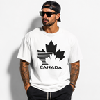 Canada Maple Leaf Graphic T-Shirt Canadian Pride Flag Style Casual Tee