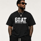 GOAT God Over All Things T Shirt Christian Faith Jesus Graphic Casual Tee
