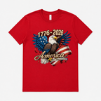 USA 250th Anniversary T Shirt 1776 2026 Eagle Patriotic Graphic Casual Tee