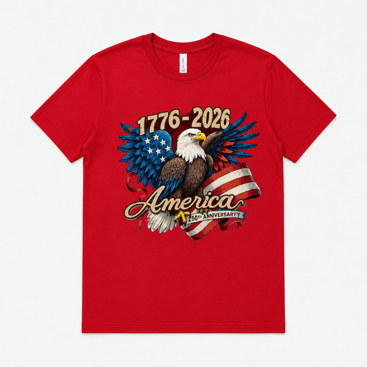 USA 250th Anniversary T Shirt 1776 2026 Eagle Patriotic Graphic Casual Tee