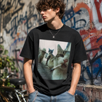 Funny Smoking Cat Meme T-Shirt - Featuring a Smoking Tabby Cat Design
