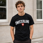 Switzerland Alps Mountain Graphic Vintag T-Shirt Swiss Flag Travel Adventure Tee