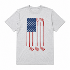 Men's USA Golf Flag Graphic T-Shirt Patriotic Golfer Casual Tee