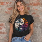 Women Yin Yang Tree Of Life Graphic T-Shirt Spiritual Casual Crew Neck Tee Top