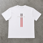 Paris Stripe Graphic T-Shirt Men's Crew Neck Casual Streetwear Tee Top