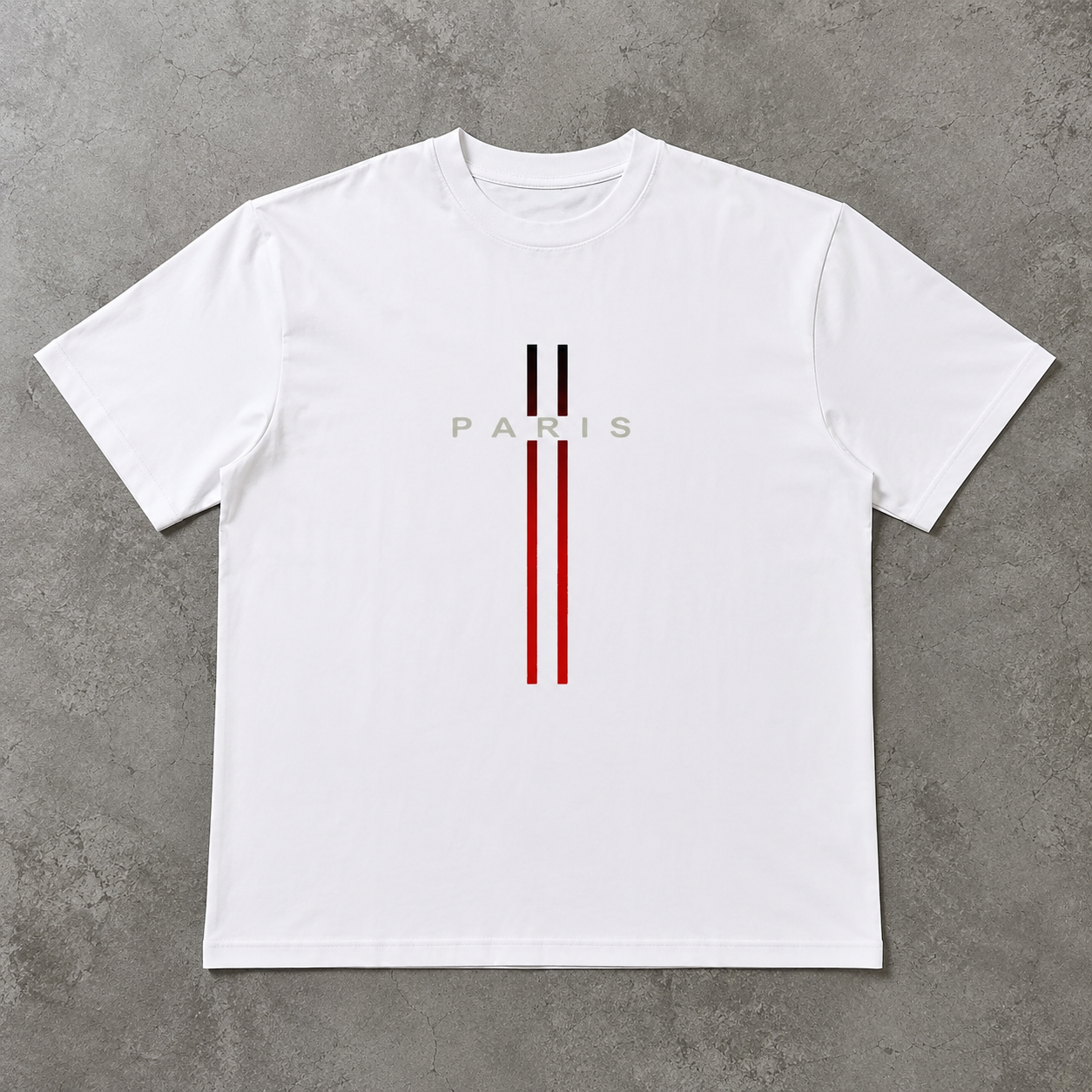 Paris Stripe Graphic T-Shirt Men's Crew Neck Casual Streetwear Tee Top
