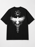 Viking Raven T-Shirt Norse Mythology Odin Symbol Graphic Mens Black Tee
