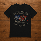 USA 250th Anniversary T Shirt 1776 2026 Flag Heritage Patriotic Graphic Tee