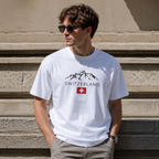 Switzerland Alps Mountain Graphic Vintag T-Shirt Swiss Flag Travel Adventure Tee