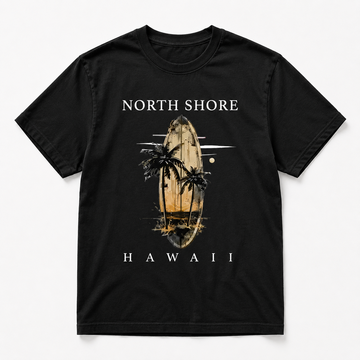 Men's Essential! Short-Sleeve T-Shirt with North Shore Hawaii Elements, Surfboar