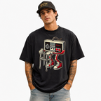 Short Sleeve Men's Fashion Street Style Casual Trendy Graphic T-Shirt with Retro