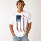 Men's USA Golf Flag Graphic T-Shirt Patriotic Golfer Casual Tee