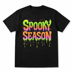 Spooky Season Neon Drip Retro Halloween Bat Graphic Men's T-Shirt